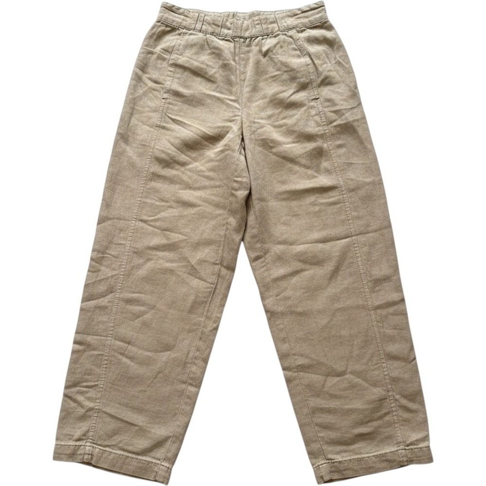 C&C California Women XS Tan Linen Lyocell Blend Wide Leg Pants High Rise